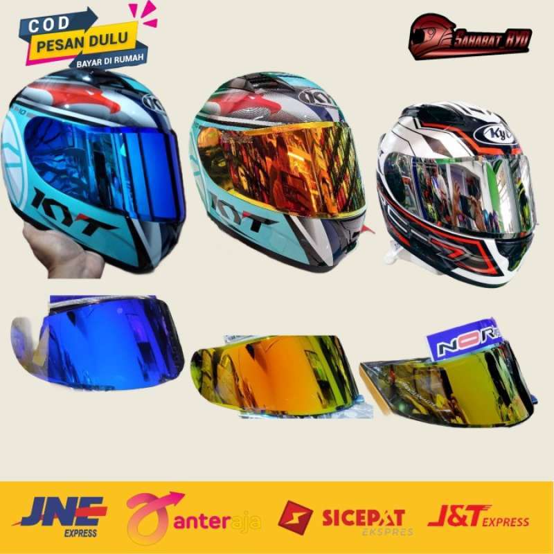 Promo Kaca Flat Visor Helm Full Face Kyt R10 Rc7 K2 Rider Iridium