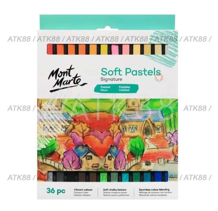 Jual Dry Chalky Crayon Signature Soft Pastels 36pc Mont Marte