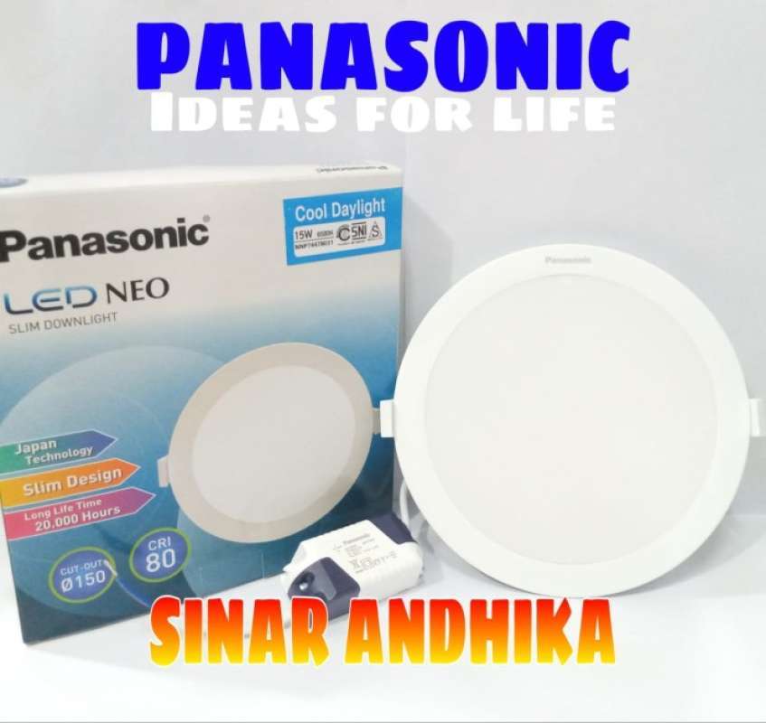 Promo Lampu Led Downlight Panasonic Panel Slim 15 Watt 6500K