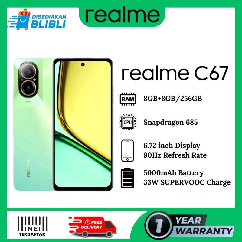 Promo Realme C67 Nfc 8gb-256gb Garansi Resmi 1 Tahun - Sunny Oasis
