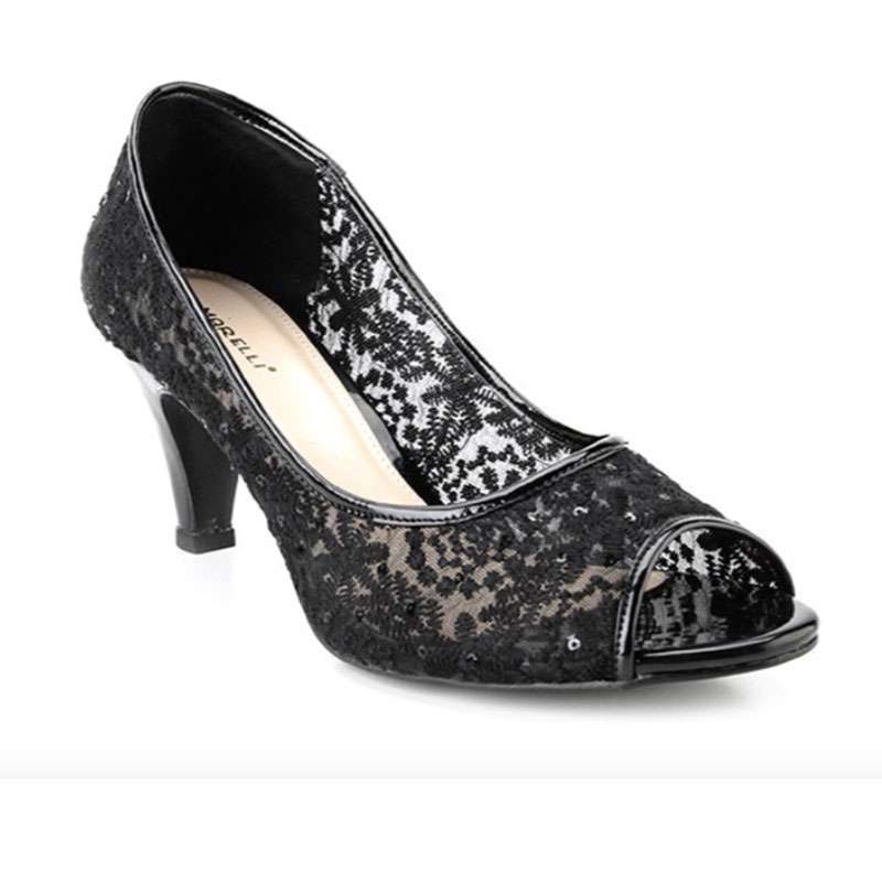 Marelli Sepatu Heel Wanita Hak cm Peep Toe Stilleto 1502 Black