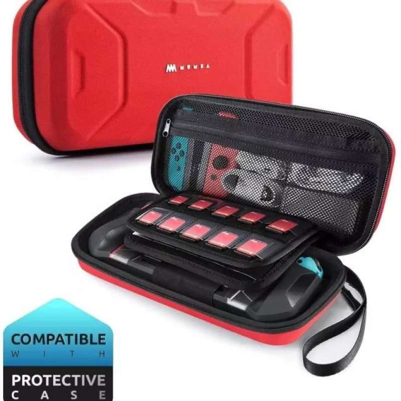 Mumba Deluxe Max Carrying Case Bag Travel Nintendo Switch Red Merah