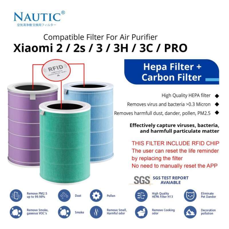 Promo Xiaomi Filter Hepa 13 Refill For Mi Air Purifier 2 3 2H 2S