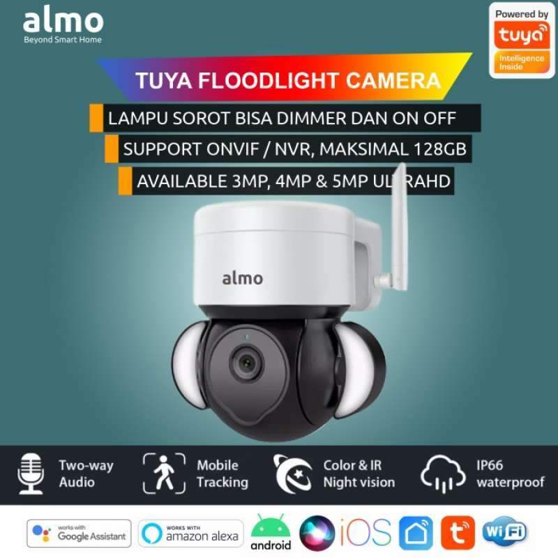 Promo Almo 3Mp Hd Floodlight Camera Outdoor Night Vision Onvif