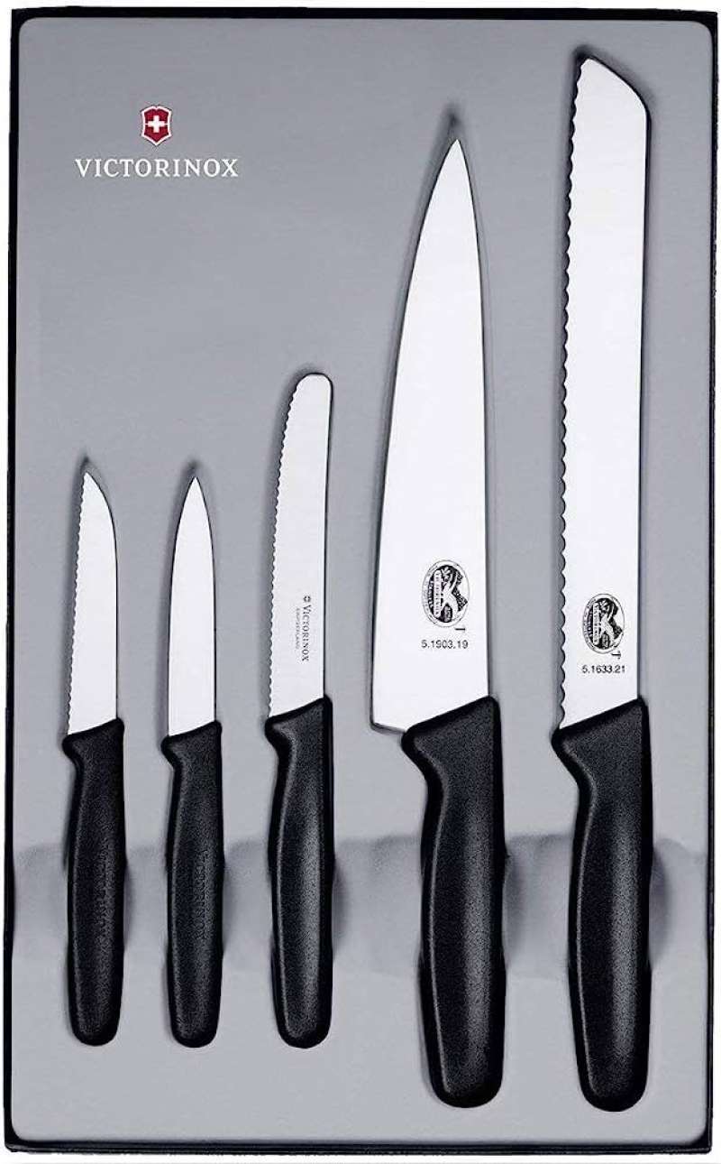 Promo Victorinox Kitchen Knife Pisau Set 5.1163.5 5 Piece Black
