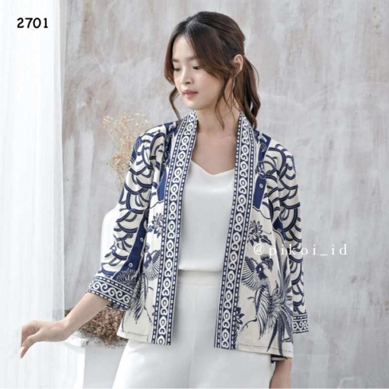 Jual Outer batik wanita modern Cardigan batik katun cewek lengan