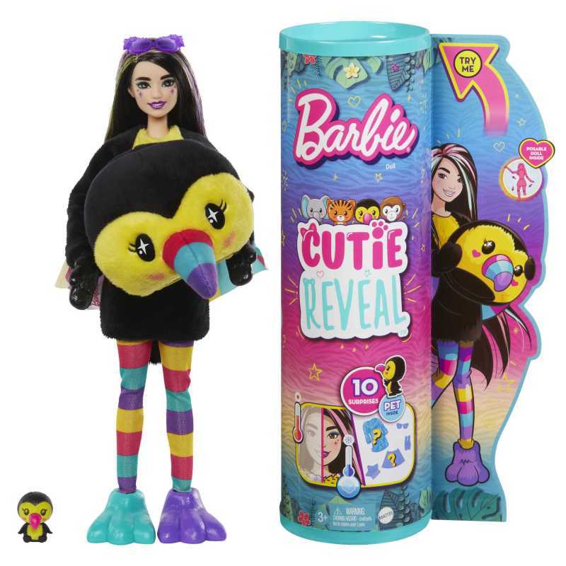 Barbie Cutie Reveal Chelsea Doll And Accessories, Jungle Series,  Toucan-themed Small Doll Set HKR00 HKP97