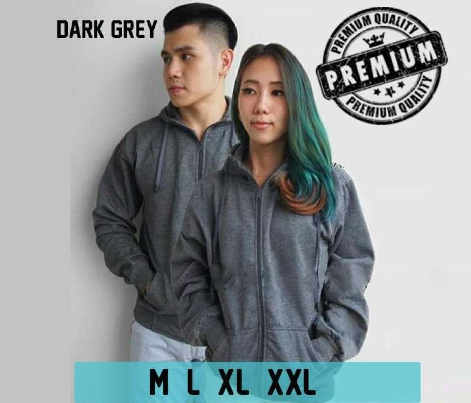 Jual Jaket Polos Hoodie Zipper Premium Abu Abu Tua Di Seller Heru Dagang Harapan Jaya Kota Bekasi Blibli