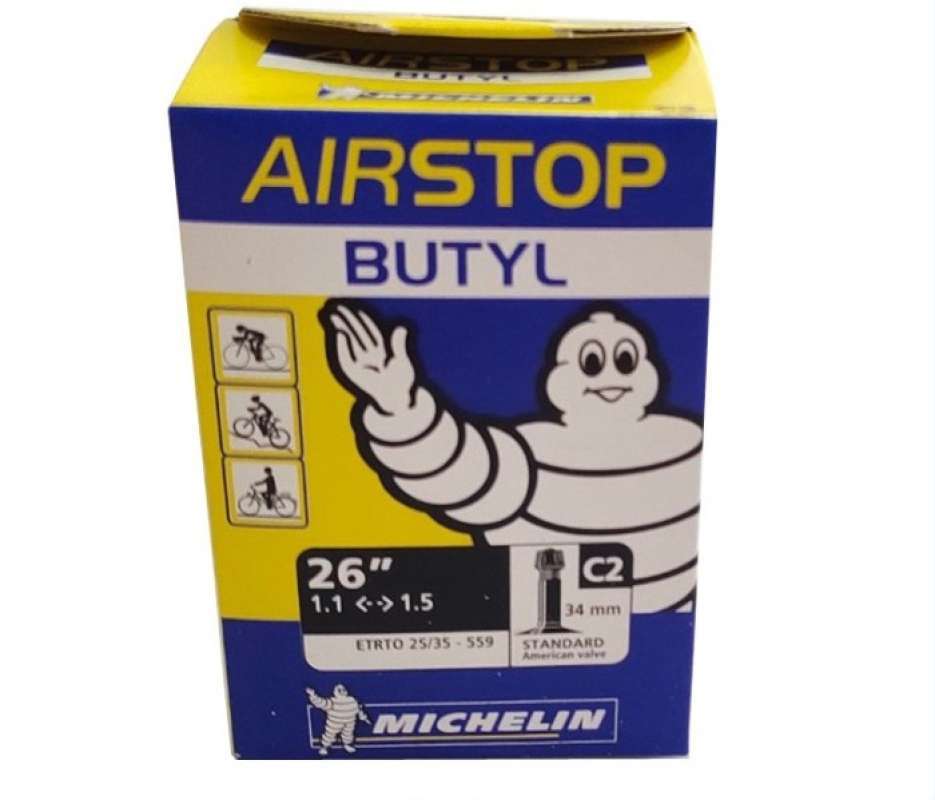 Gratis Ongkir Michelin Airstop Ban Dalam Sepeda 26 X 1.1 1.5 Sv Schrader Vae