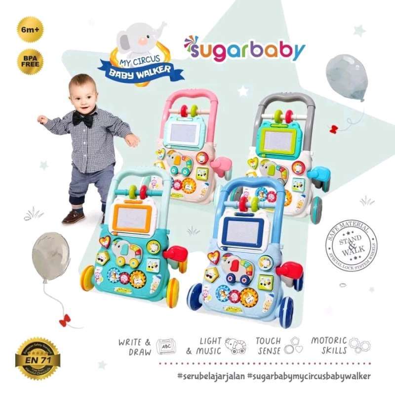 Sugar Baby My Circus Push Walker Baby Walker Mainan Dorong Bayi