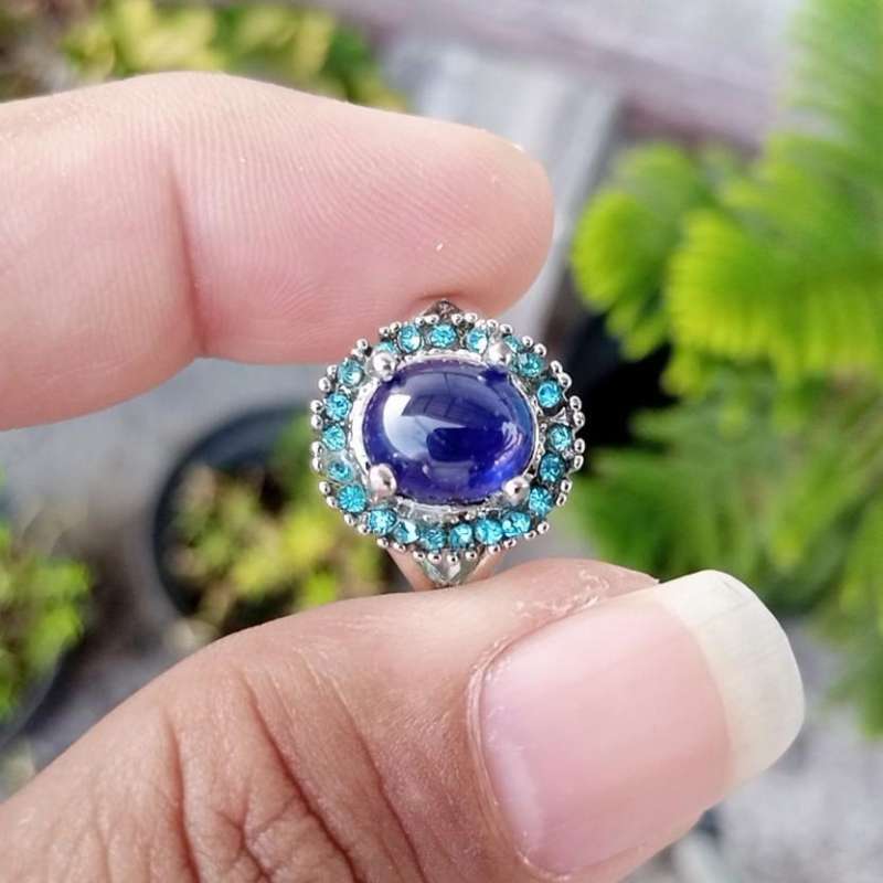 Jual Cincin Batu Permata Natural Blue Safir Sapphire Ladies