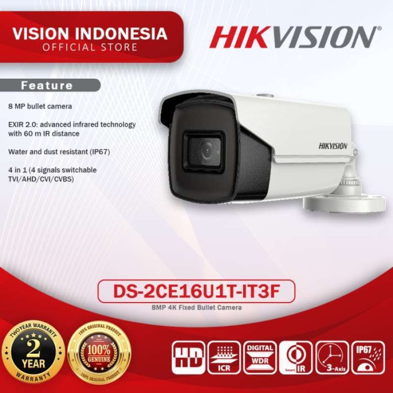 Promo New Turbo 4K Hikvision 8Mp Ds-2Ce16U1T-It3F / Exir Ir 60Meter Terbaru  Diskon 33% di Seller D'Luxury - Serua, Kota Depok | Blibli