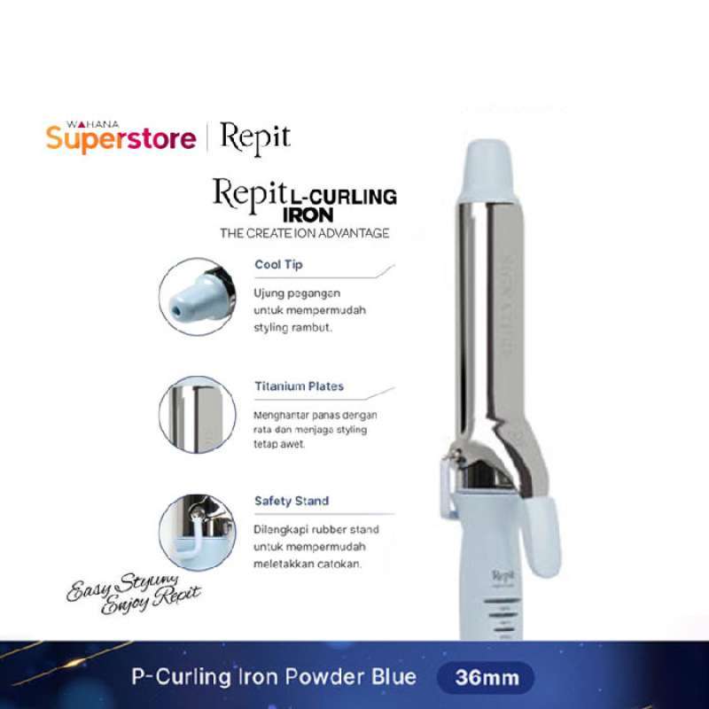 Jual Repit Pengeriting Rambut Curling Iron 36mm Powder Blue Di Seller Wahana Super Official Store Wahana Superstore Kota Jakarta Utara Blibli