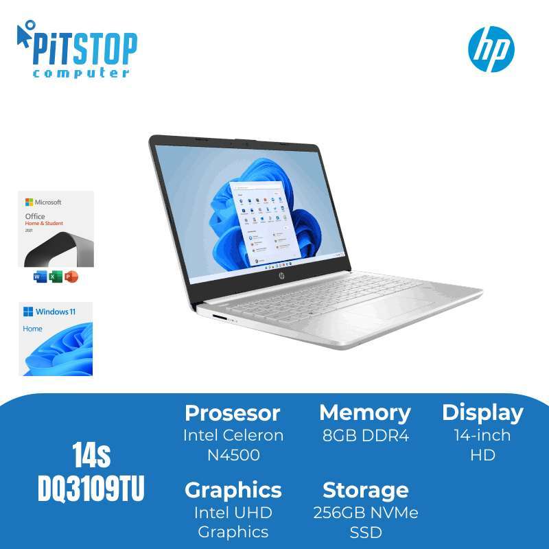 Promo Hp 14s-dq3109tu (intel N4500/ RAM 8gb/ Ssd 256gb/ 14-inch Hd