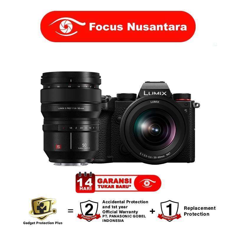 FOCUS NUSANTARA PANASONIC Lumix DC-S5 kit 20-60mm Lumix DC S5  Kamera Garansi Resmi Bundling PWP Lensa - Main Image