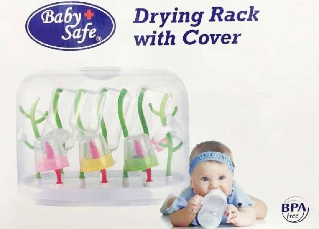 Baby safe drying rack with cover store