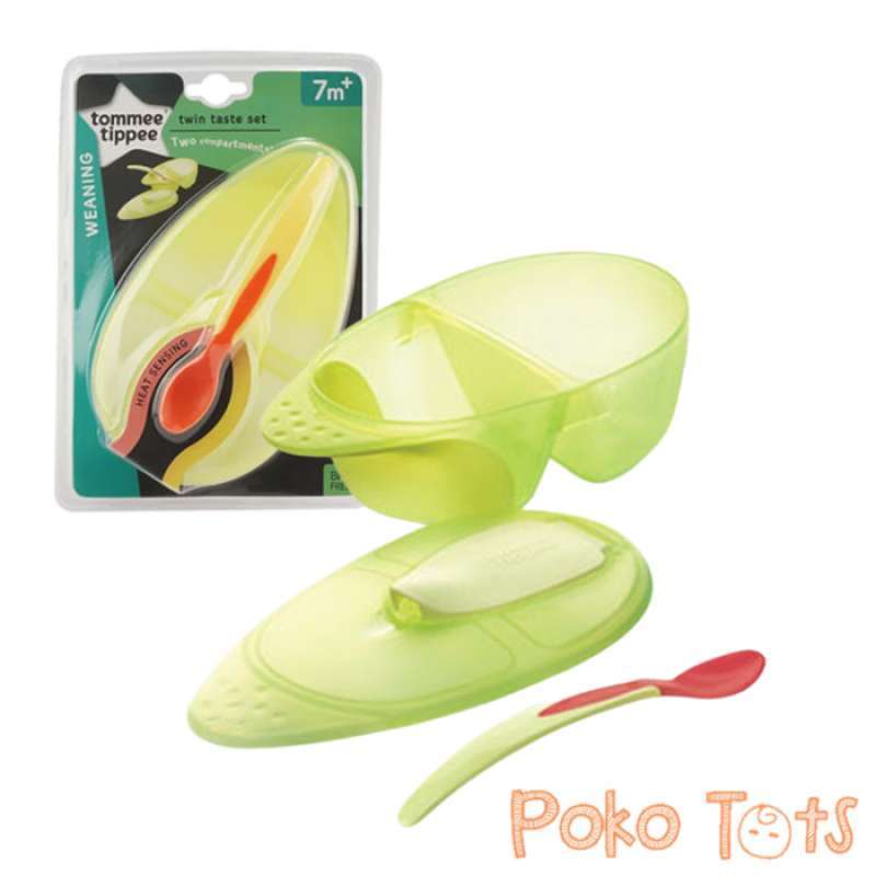 Promo Tommee Tippee Twin Taste Set Bowl With Heat Sensor Spoon