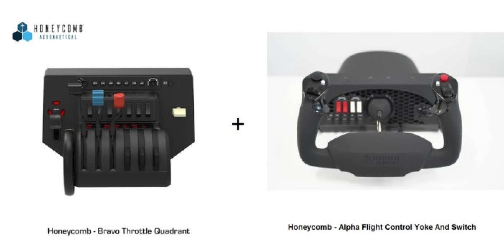 Honeycomb Aeronautical Alpha Flight Controls Yoke, Switch Panel and Bravo  Throttle Quadrant Bundle