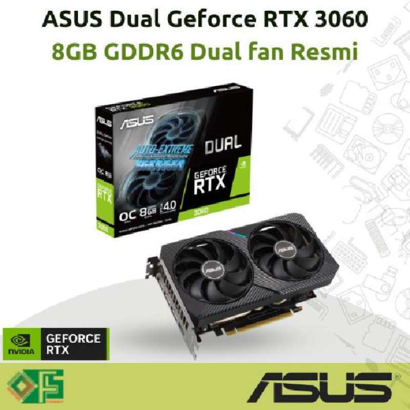 VGA Asus Dual geforce RTX 3060 8GB GDDR6 OC Resmi