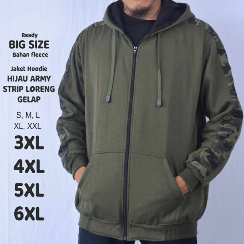 Promo Jaket hoodie army big size pria wanita S M L 6XL MIX 1