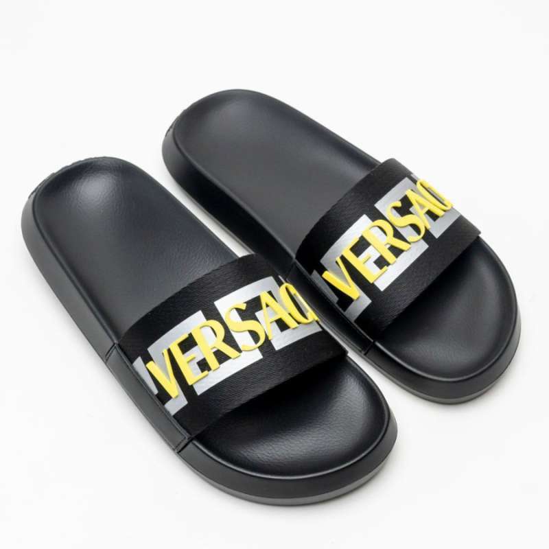 Versace neon slides cheap