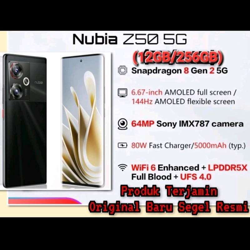 Original Nubia Z50 Z50s Phone 5G 12GB 256GB 6.67 inch 144Hz AMOLED Screen  Snapdragon 8 Gen 2 Octa Core 80W Fast Charge NFC