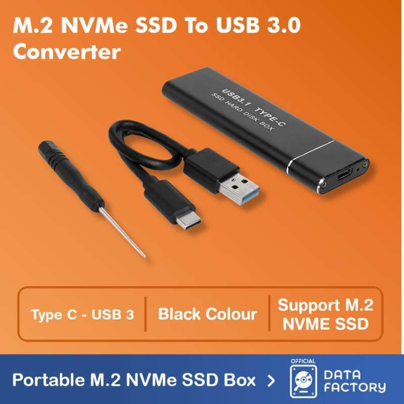 Casing NVMe SSD NGFF Type C To USB ADAPTER PORTABLE ENCLOSURE M2