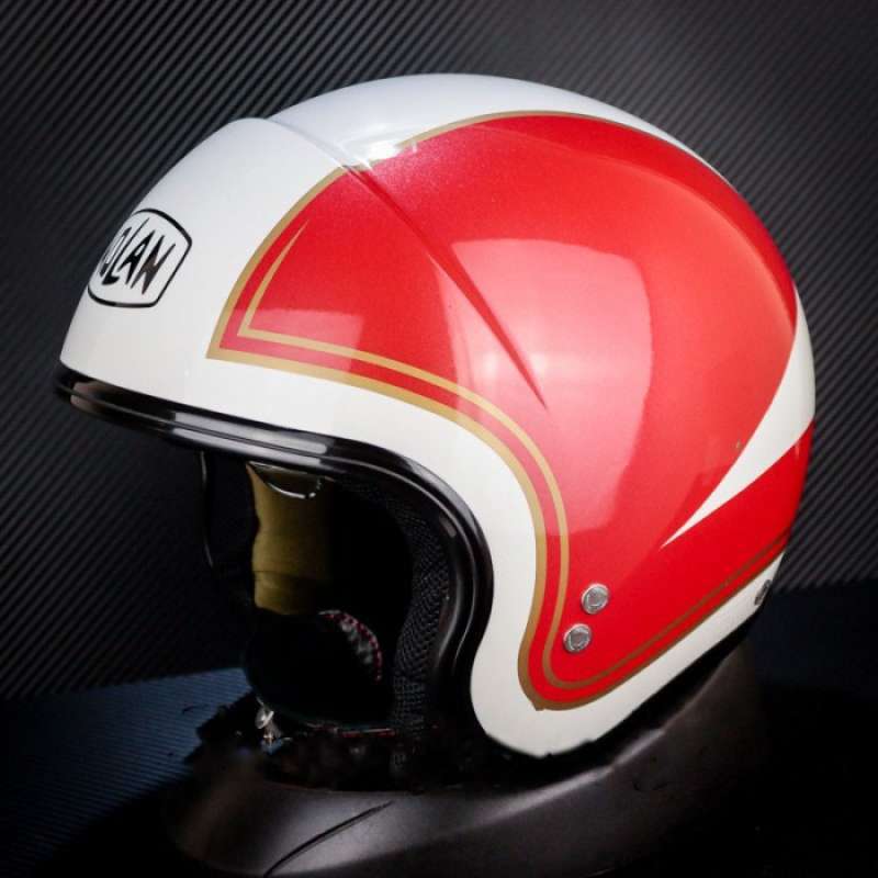 Promo Helm Nolan N21 Tricolore 31 Metal White Classic Retro