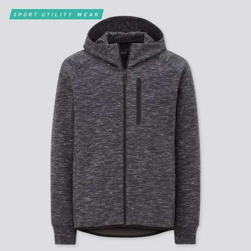 Jual Uniqlo Jaket Sweat Hoodie Retsleting Dry Stretch Original Men