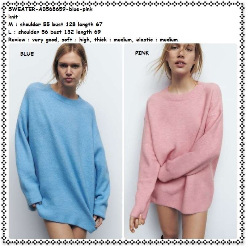 Promo Ab568659 Comfy Knit Loose Sweater Rajut Wanita Korea Import Biru Blue  Pink Jumbo Big Size Diskon 9% Di Seller Amelie Butik - Wijaya Kusuma, Kota  Jakarta Barat