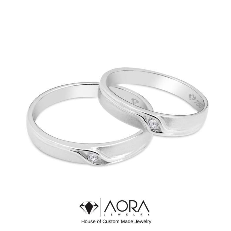 Cincin kawin Wedding Ring Cincin tunangan AORA Jewelry 7WB23