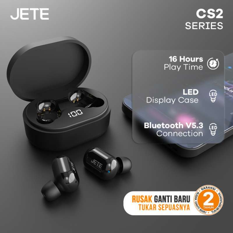 Promo TWS JETE CS2 Earbuds Headset Bluetooth Garansi 2 Tahun