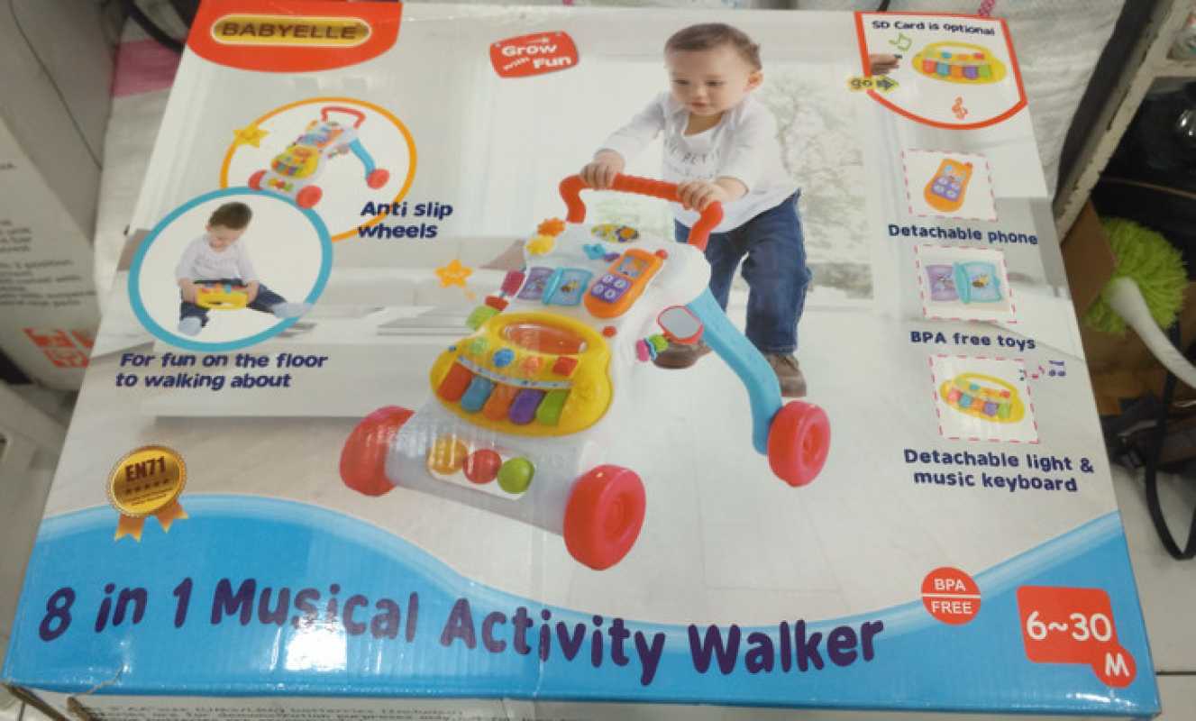 Baby elle 8 in 1 musical activity walker store