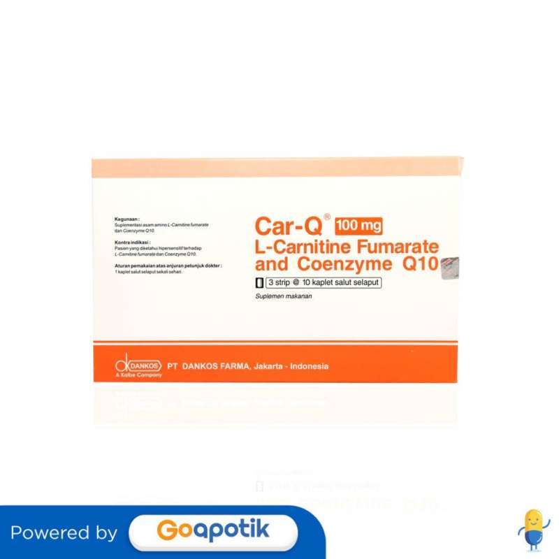 car-q 100 l-carnitine fumarate and coenzyme q10 MG BOX 30 KAPLET Select Package:Pack of Five Tor-Bac 1x5ml Ampoules Bacteriostatic Charmost Meso Serums - Skin Brightening