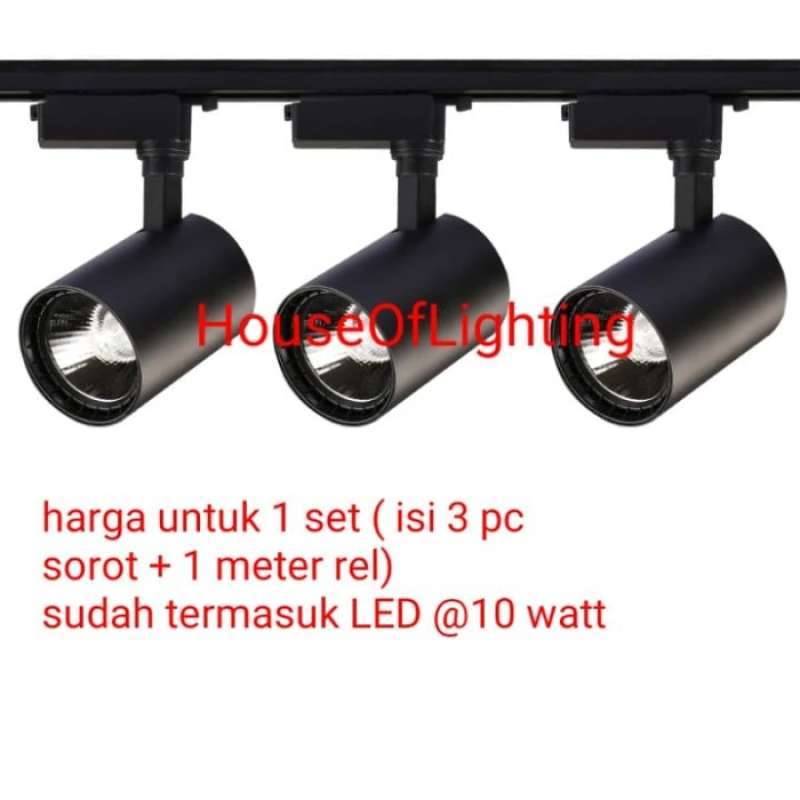 Promo Lampu Sorot 1 Set Isi 3 Led Track Light 10 Watt Spot Light