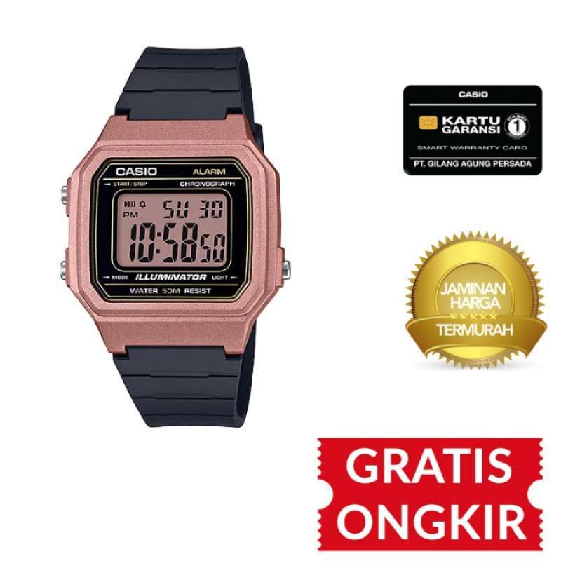 Jam Tangan Unisex Casio Digital Youth Rose Gold Dial W 217HM 5AV