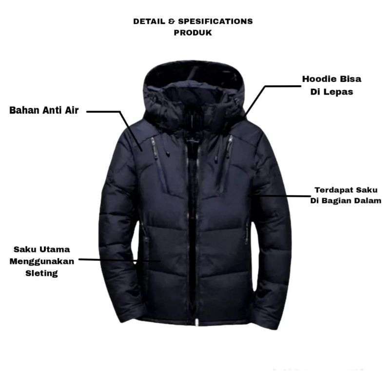 Promo Jaket Hangat Pria Wanita Tebal Waterproof Windproof Winter