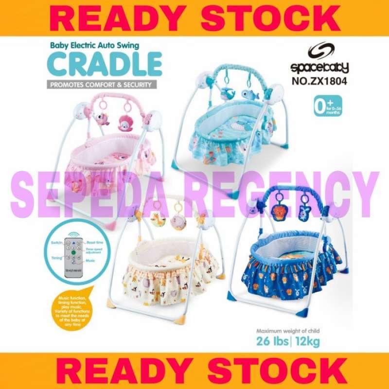 Ranjang Ayunan Bayi Cradle Electric Auto Swing Spacebaby Zx 1804 Lipat