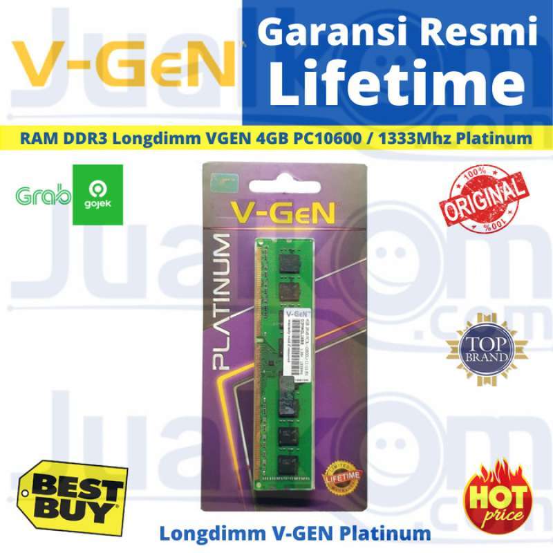 Promo Ram Ddr3 V Gen 4Gb Pc10600 1333Mhz Long Dimm Platinum