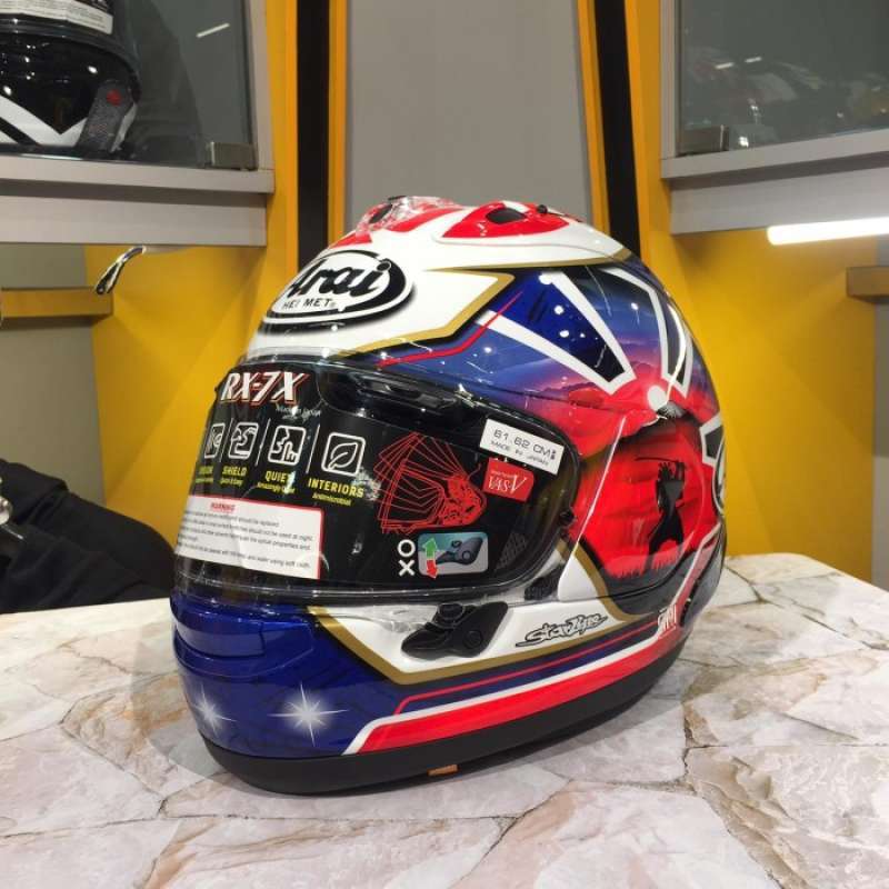 Promo ARAI RX7X PEDROSA SAMURAI SPIRIT BLUE I LIMITED HELMET I