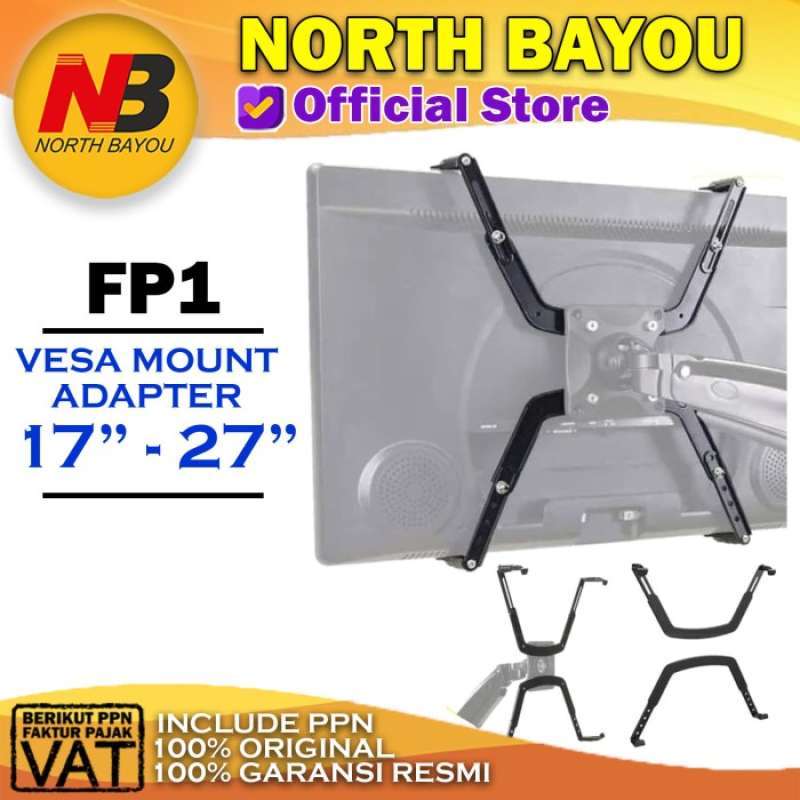 NB FP-1 North Bayou Extension VESA Adapter Fixing Bracket Monitor Holder  Support for 17 - 27 inch No Mounting Hole