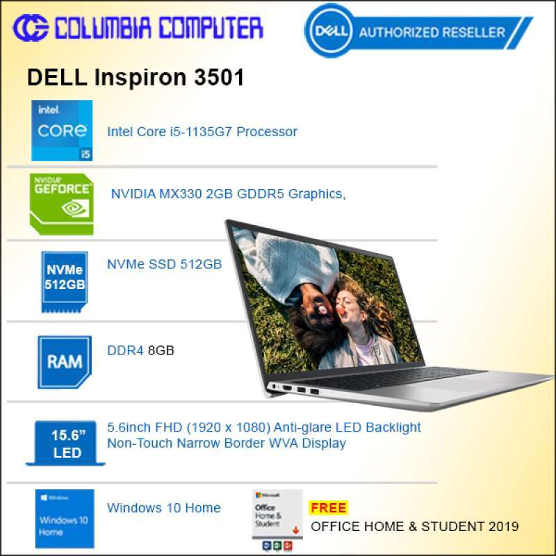 Jual Dell Inspiron 3501 I5-1135g7 8gb 512gb Mx330 Win10+