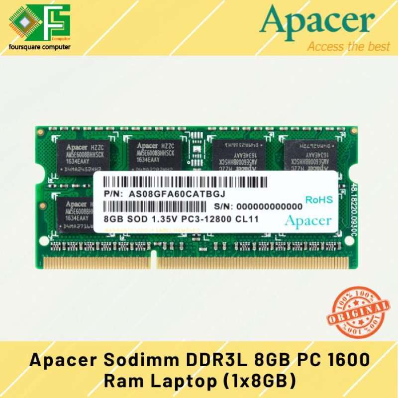 Apacer Ddr3 Pc 8gb Ddr3l Laptop Ram Ram Sodimm DDR3L 8GB PC 1600