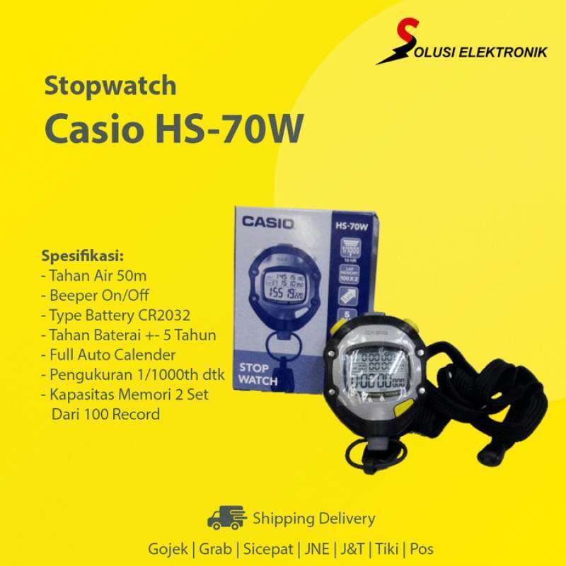 100 Produk Ori Casio Hs70 Stopwatch Alat Pengukur Waktu Stop Watch Casio Hs 70W