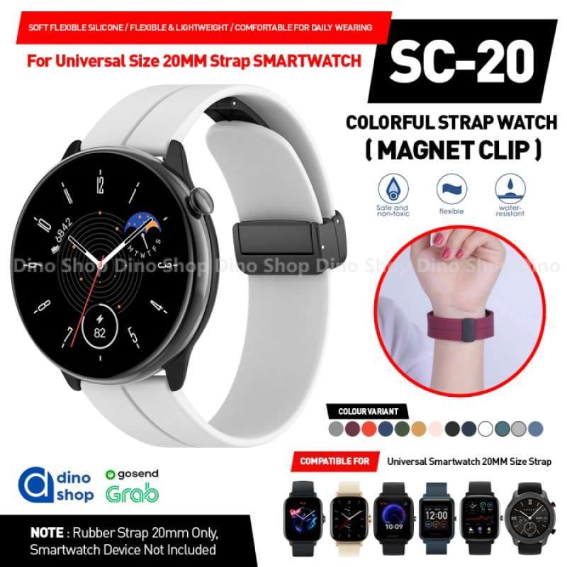 Rubber Strap 20mm Magnet Buckle For Amazfit GTR GTS MINI BIP