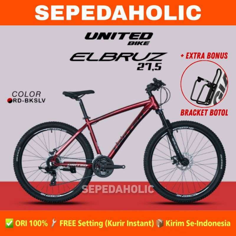 Sepeda Gunung MTB UNITED ELBRUZ 27.5 Inch Alloy 24 Speed Garansi