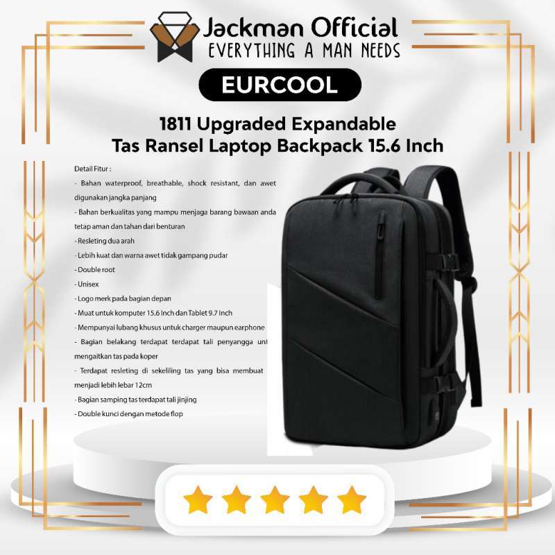 Jual EURCOOL 1811 Upgraded Expandable Tas Ransel Laptop Backpack