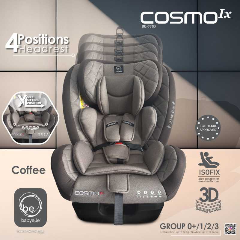 Carseat Isofix Babyelle BE833 B Cosmo Ix Kursi Mobil Anak