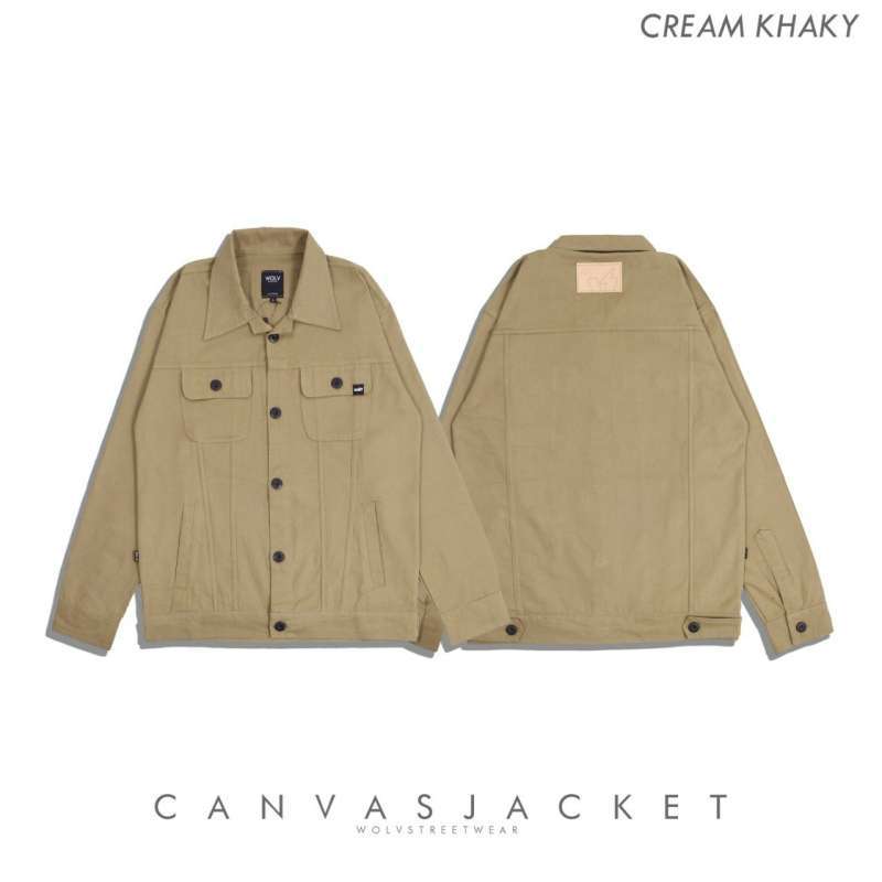 Jaket Canvas wolv Jaket Pria
