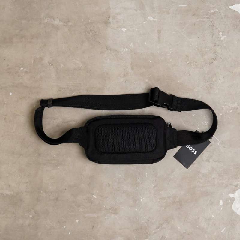 Jual Hugo Boss Big Text Plain Cross Body Bag In Black Di Seller